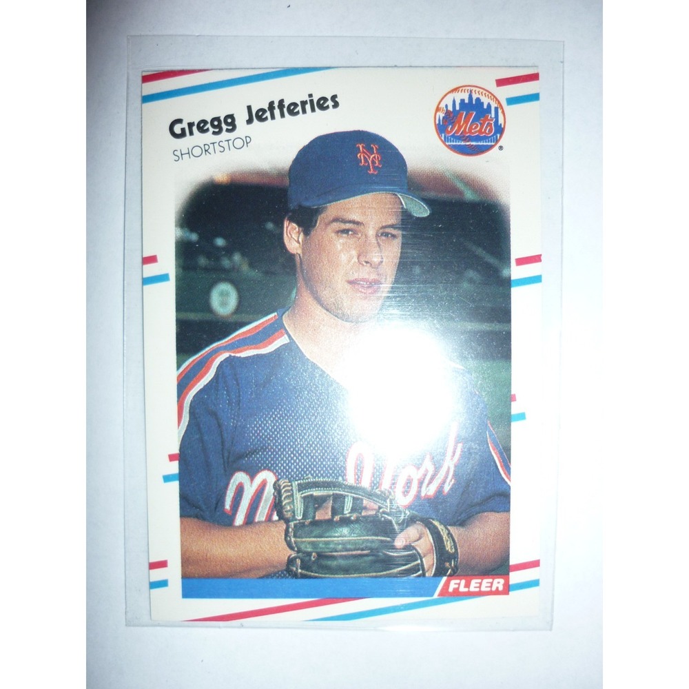 1988 Fleer Gregg Jefferies New York Mets Baseball Card #137 Shortstop Vintage